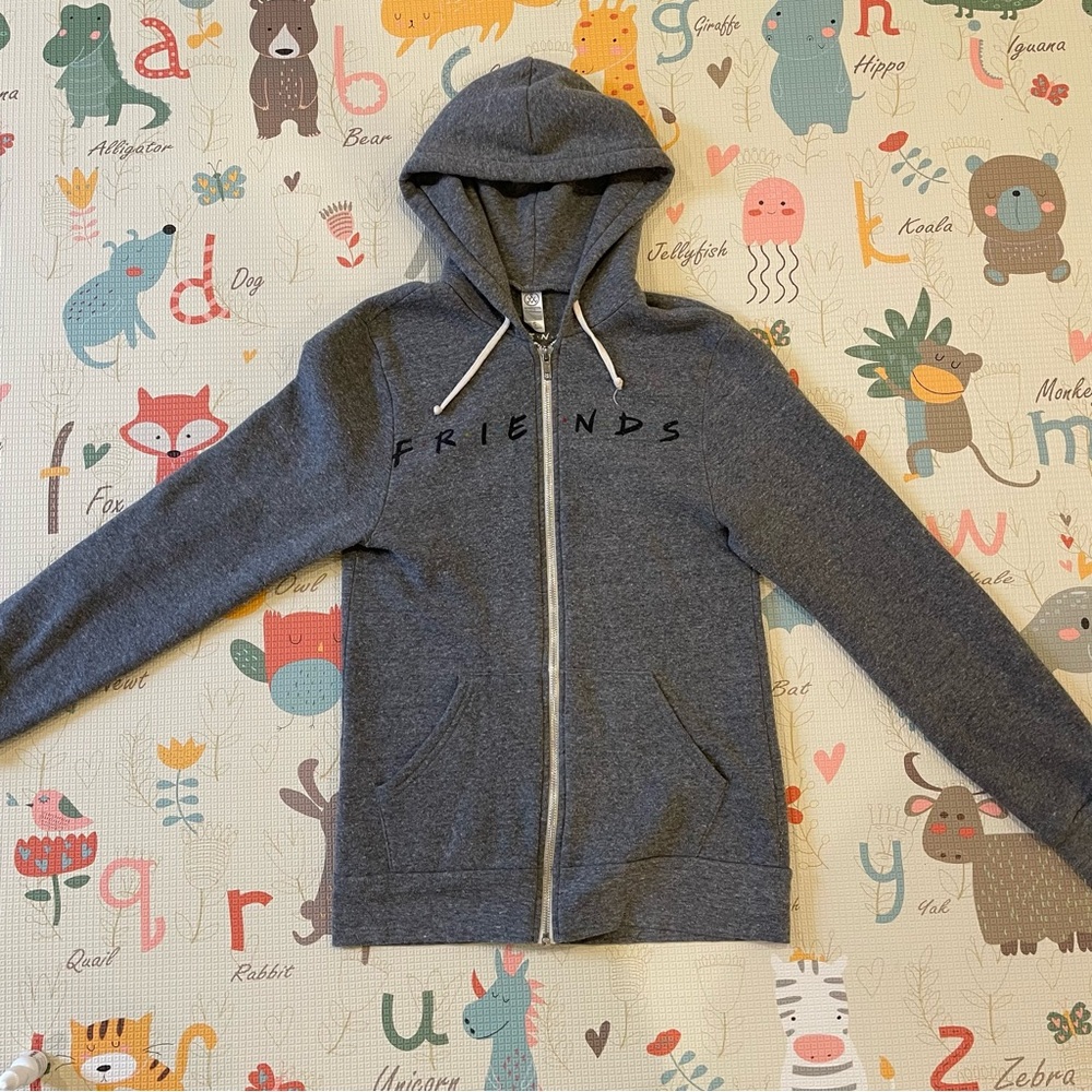 Alternative Gray Friends zip up Hoodie